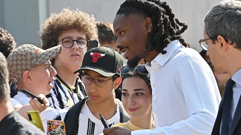 New Juventus player Khephren Thuram arrives at the J Medical to undergo medical examinations in Turin, Italy, 09 July 2024. ANSA/ ALESSANDRO DI MARCO
