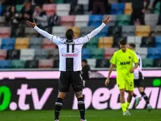 Udinese's Walace Souza Silva celebrates after a goal during the italian soccer Serie A match between Udinese Calcio vs US Sassuolo on december 17, 2023 at the Bluenergy stadium in Udine, Italy. ANSA/Alessio Marini