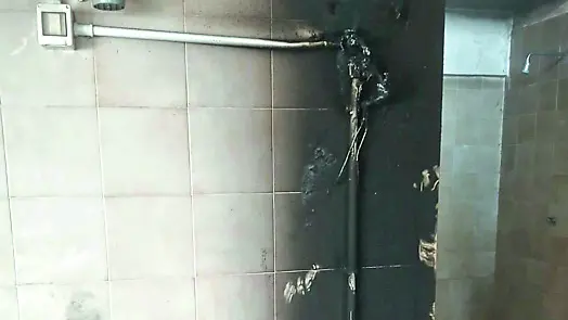 Danni causati dall’incendio negli spogliatoi