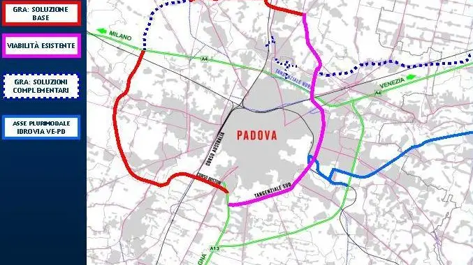 L’ipotesi di partenza del Grande raccordo anulare, poi più volte modificata