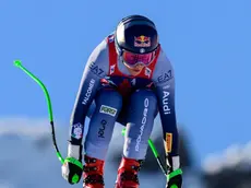 epa11073275 Sofia Goggia of Italy competes in the Women's Downhill race at the FIS Alpine Skiing World Cup in Zauchensee, Austria, 13 January 2024. EPA/CHRISTIAN BRUNA