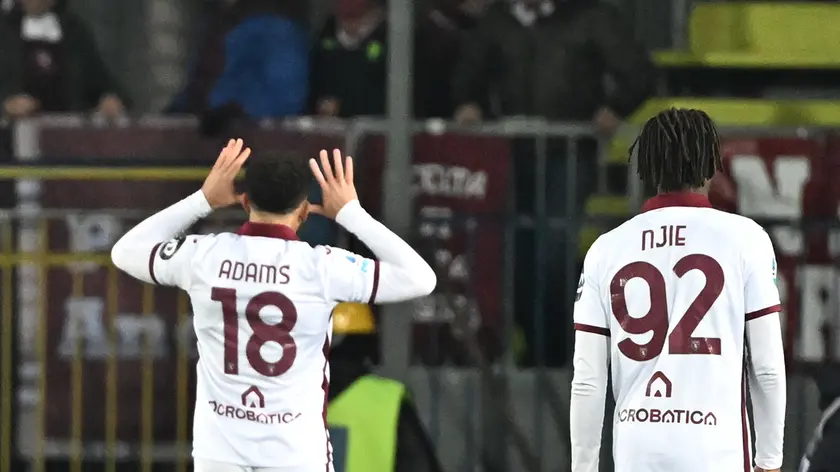 Torino's foward Ché Adams celebrates after scoring a goal during the Italian serie A soccer match ACF Fiorentina vs Torino FC at Carlo Castellani Stadium in Empoli, Italy, 13 December 2024 ANSA/CLAUDIO GIOVANNINI