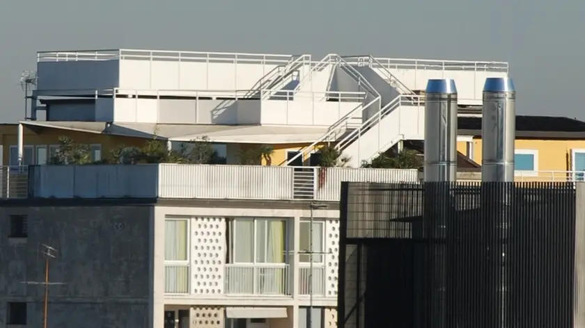 La terrazza in cima all'edificio