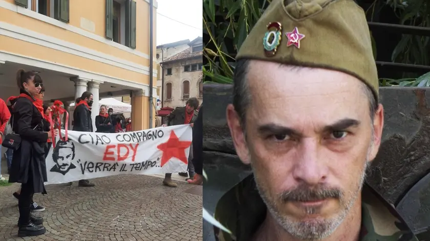 La manifestazione per il 25 aprile a Portogruaro in ricordo di Edy Ongaro (a destra)