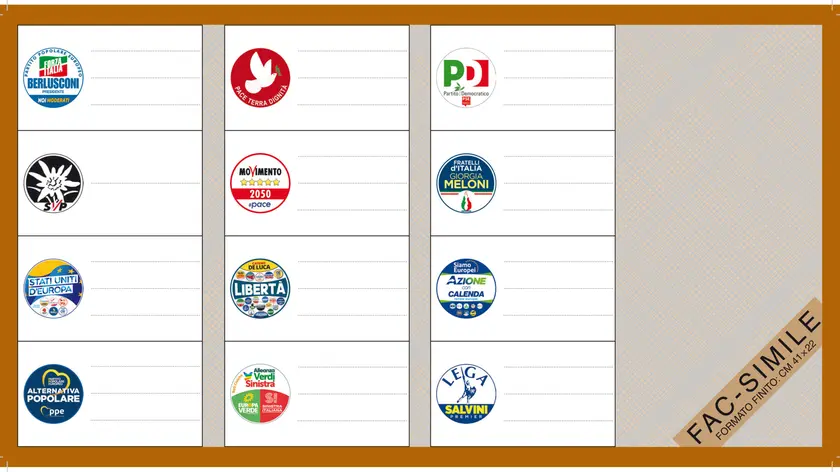 Scheda marrone, per la circoscrizione elettorale II - Italia nord-orientale (Veneto, Trentino-Alto Adige, Friuli-Venezia Giulia, Emilia Romagna); ANSA/ SITO MINISTERO DELL'INTERNO +++ ANSA PROVIDES ACCESS TO THIS HANDOUT PHOTO TO BE USED SOLELY TO ILLUSTRATE NEWS REPORTING OR COMMENTARY ON THE FACTS OR EVENTS DEPICTED IN THIS IMAGE; NO ARCHIVING; NO LICENSING +++ NPK +++