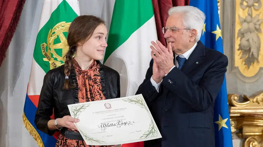 Diletta Lago di Cittadella con il presidente Mattarella