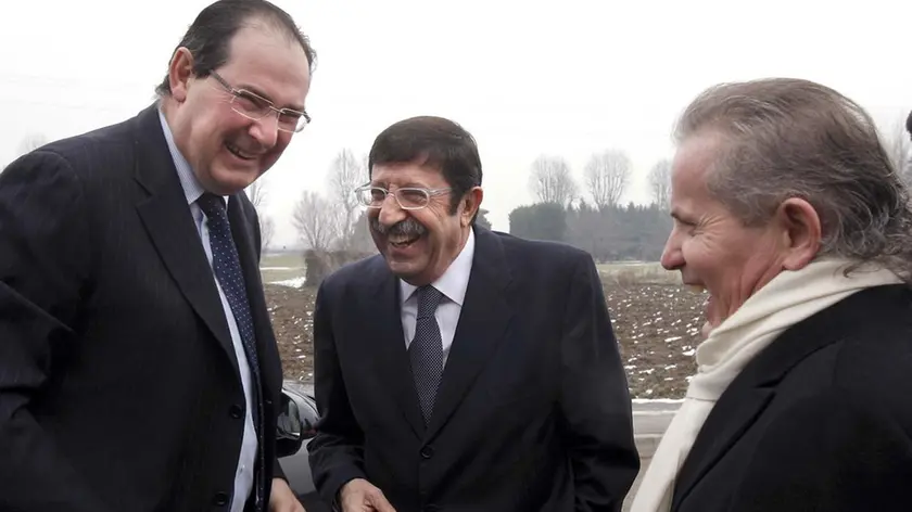 SBRISSA - INAUGURAZIONE SERENISSIMA. DA SX: GIANCARLO GALAN, ADRIANO CESTRONE, MARIO PUTIN, SBRISSA - INAUGURAZIONE SERENISSIMA