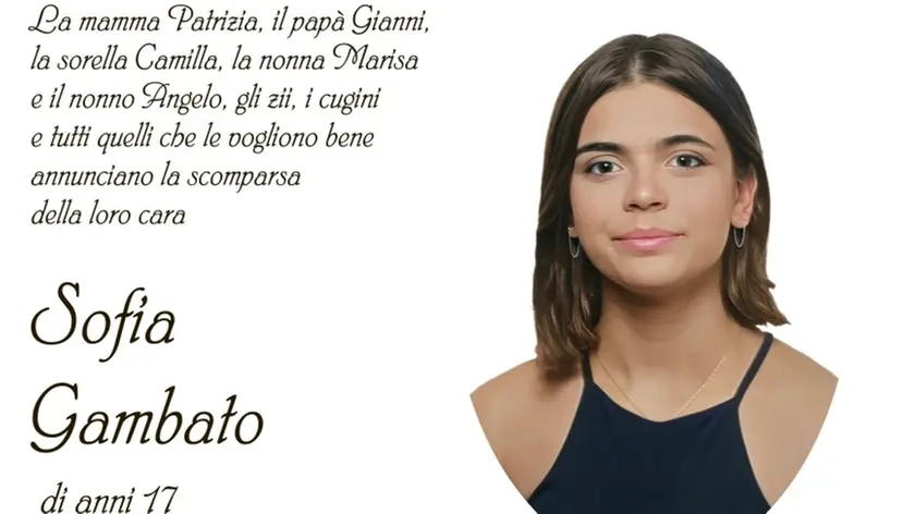La vittima Sofia Gambato