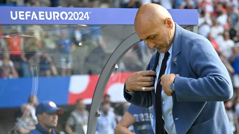 L'allenatore della Nazione,Luciano Spalletti ieri prima dell'inzio della partita di ottavi di finale della Uefa Euro 2024 all'Olympiastadium di Berlino, Germania, 30 giugno 2024. ANSA/DANIEL DAL ZENNARO
