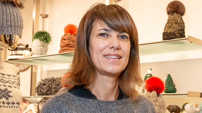 Monselice (PD), 18 dicembre 2019. Negozianti di Monselice. Nella Foto: Chiara Rangon del negozio "Chiara Tricot"
