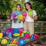 Monselice (PD), 30 settembre 2019. Prodotti per la casa ricavati da materiale riciclato. Nella foto: (da sinsitra a destra) Monica Buson, con la figlia Sara Bortolami