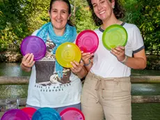 Monselice (PD), 30 settembre 2019. Prodotti per la casa ricavati da materiale riciclato. Nella foto: (da sinsitra a destra) Monica Buson, con la figlia Sara Bortolami