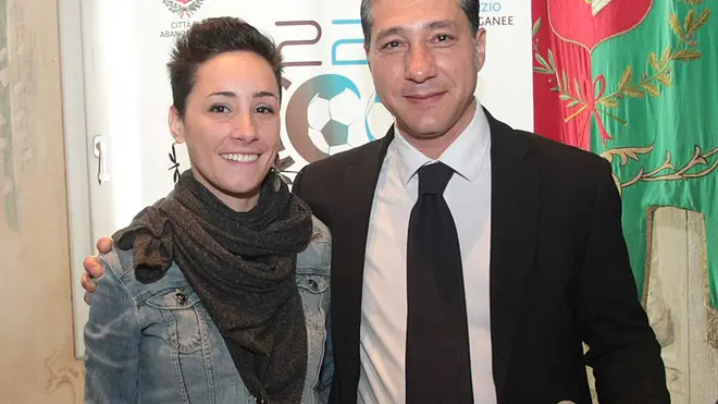 BARON CONF.STAMPA TORNEO CALCIO ABANO martina piccolo con angelo montrone