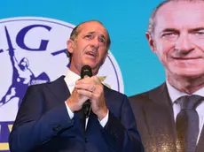 The candidate for president for the center-right, Luca Zaia, during the meeting to comment on the result of the regional votes in Veneto, Villorba, Italy, 21 September 2020. ANSA/PAOLO BALANZA