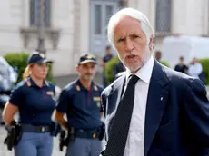 Il Presidente del CONI Giovanni Malagò arriva al Quirinale per la cerimonia della restituzione al Presidente della Repubblica della bandiera italiana da parte degli atleti italiani medagliati alle Olimpiadi e Paralimpiadi di Parigi 2024, Roma, 23 settembre 2024. ANSA/FABIO CIMAGLIA