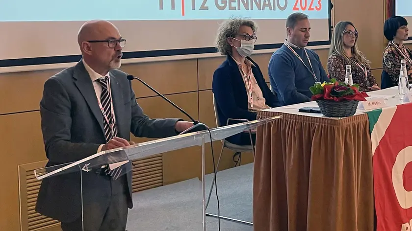 Il segretario della Cgil di Padova Aldo Marturano al congresso