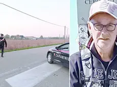 Il punto dove il pensionato è stato investito in via Porto Superiore a Brugine e a destra Oreste Loris Zago in una foto recente