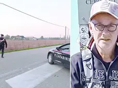 Il punto dove il pensionato è stato investito in via Porto Superiore a Brugine e a destra Oreste Loris Zago in una foto recente