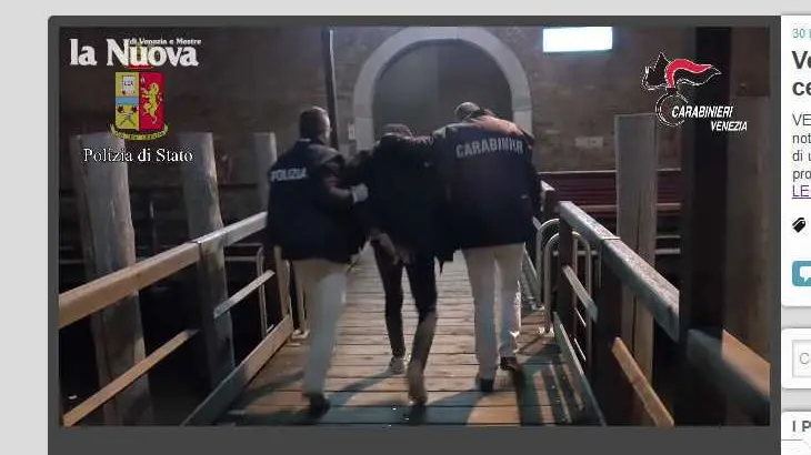 Il momento dell'arresto