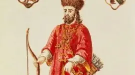 Marco Polo vestito alla tartara secondo un disegno di Grevenbroeck. A sinistra lo sbarco di Polo proprio a Yangzhou. In basso la sala d’ingresso del memoriale con la bandiera marciana