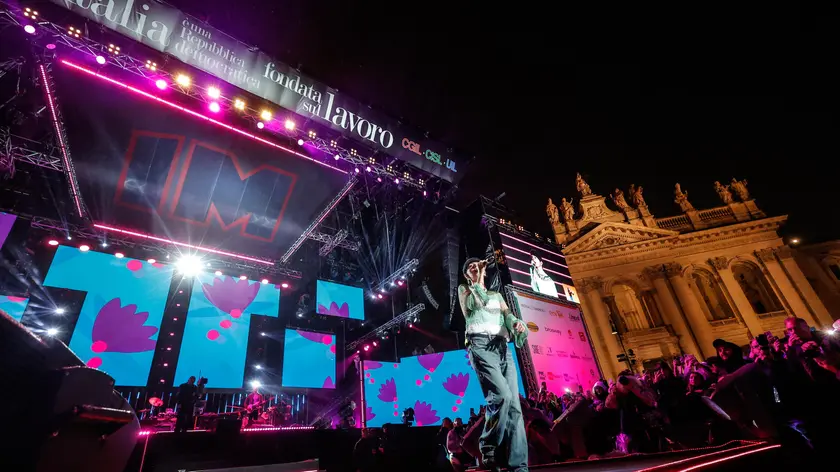 Italian singer Ariete performs on stage during the traditional May Day Concert at San Giovanni Square, in Rome, Italy, 01 May 2023.ANSA/GIUSEPPE LAMI