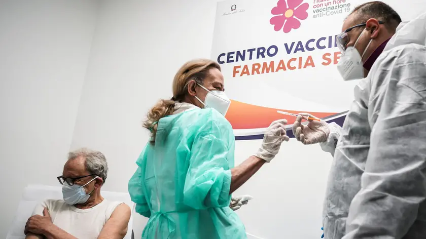 30/03/2021 Genova, Inizio della campagna vaccinazione nelle farmacie; la Farmacia Sestri