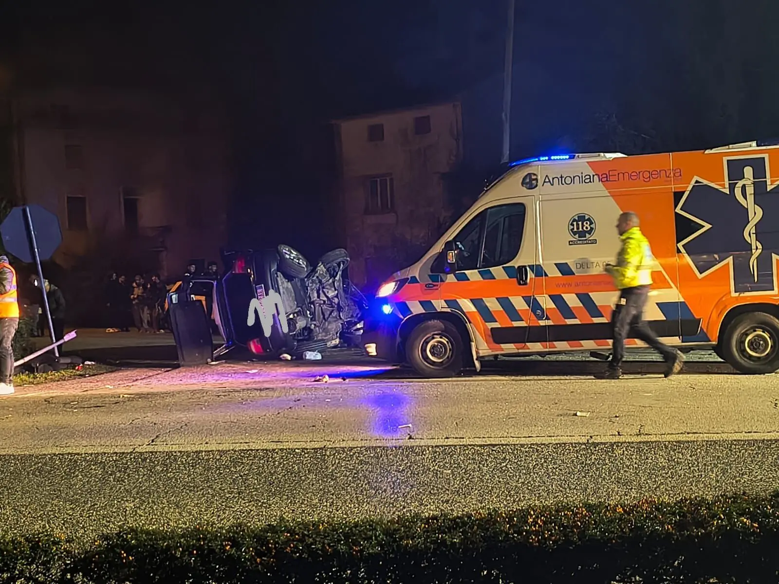 La scena dell'incidente a Loreggia
