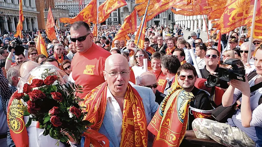 Franco Rocchetta a una manifestazione venetista
