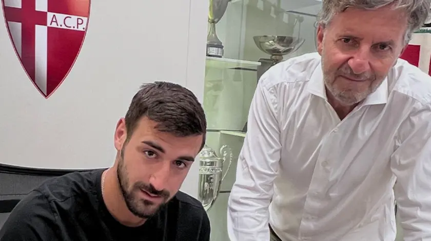 Alberto Spagnoli, nuovo attaccante del Padova, con Francesco Peghin