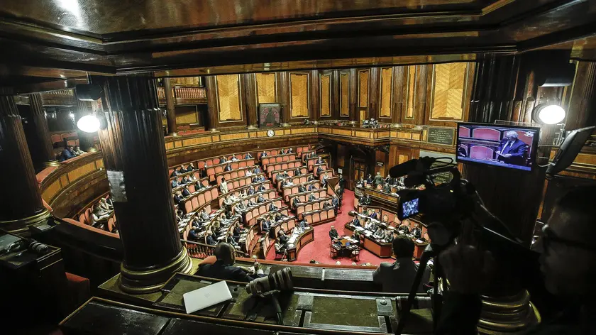 Un momento nell'aula del Senato durante discussione mozioni sui vertici Consip, Roma 20 giugno 2017. ANSA/GIUSEPPE LAMI