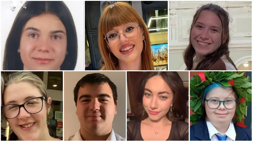 Dall'alto a sinistra, in senso orario: Chiara Fratucello, Eleonora Slanzi, Irene Rossato, Luna Buggiani, Kjara Dusha, Enrico Savegnago